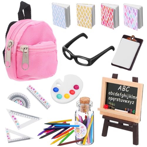 BESTonZON 1 Set Simulation Lernspielzeug Schlüsselanhänger Tasche Mini Schulbedarf Miniatur Kinderspielzeug Schultasche Modell Büchertasche Kit Zurück Zu Schulbedarf Gefälschte von BESTonZON