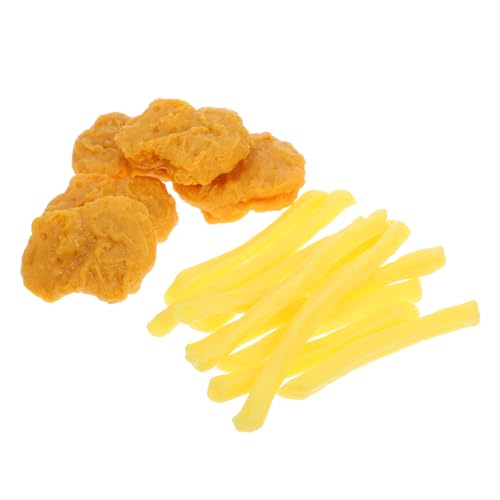 BESTonZON 1 Set Simulations Pommes Frites Modell Gefälschte Lebensmittel Simulations Pommes Pommes Modelle Chicken Nuggets Einzelhandelsdekorationen Tisch Chicken Nuggets von BESTonZON