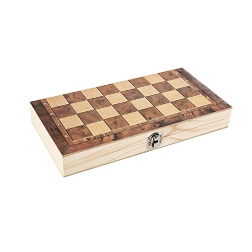 BESTonZON 1 Set Three-in-one-holzschach-spielbrett Holzschach-Backgammon-Checkers von BESTonZON