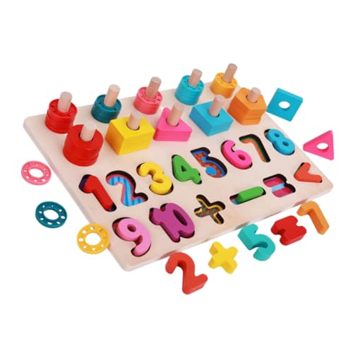 BESTonZON 1 Set Vorschulspielzeug Kinderspielzeug Puzzles Kleinkind Puzzle Für Kleinkinder Für Mädchen Lernspielzeug Für Kleinkindspielzeug Zählspielzeug Zahlenpuzzle Holz von BESTonZON