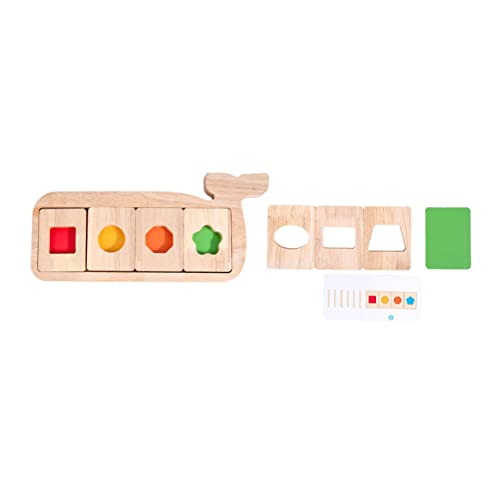 BESTonZON 1 Set Wal Farbtrennbrett Kinder Farblernpuzzle Babyspielzeug Kognitives Blockspielzeug Klobige Puzzleform Montessori Puzzles Kleinkindpuzzle Stapelspielzeug Holz von BESTonZON