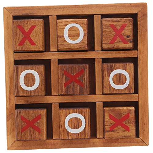 BESTonZON 1 Set Xo Schach Kinderspielzeug Spielbrett Zappeln Ärger Kleinkinder Tablet Pub Queues Überlistet Puzzle Blockhalter Karte Mini Puzzles Clue Teaser Kaffee Holz von BESTonZON