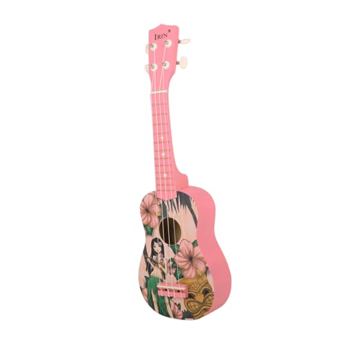 BESTonZON 1 Stück 21 21 Zoll Ukulele Mini-gitarrenspielzeug Wunderschöne Ukulele Bariton-Ukulele Ukulele Für Den Anfang Musikspielzeug Für Anfänger Ukulele Für Kinder Mini-Ukulele Linde Rosa von BESTonZON