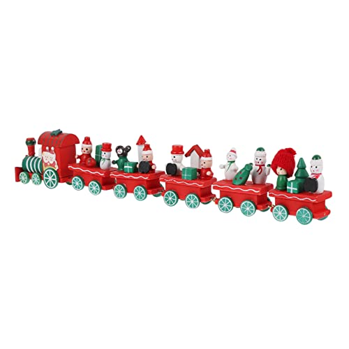 BESTonZON 1 Stück Holzeisenbahn Desktop Dekoration Weihnachten Tischschmuck Holzeisenbahn Geschenk Weihnachtseisenbahn Dekor Weihnachtsornament Holzeisenbahn Spielzeug von BESTonZON