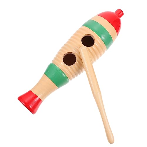 BESTonZON 1 Stück Kinderschlaginstrument Guiro Percussion Musikinstrument Musikspielzeug Geburtstag Früherziehung Lernspielzeug Buntes Holz von BESTonZON