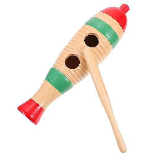 BESTonZON 1 Stück Kinderschlaginstrument Guiro Shaker Guiro Mit Schlägel Percussion Musikinstrument Musikspielzeug Früherziehung Geburtstag Buntes Holz von BESTonZON