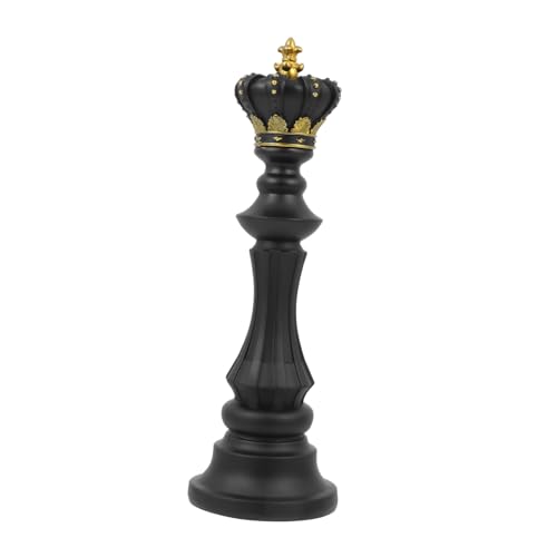 BESTonZON 1 Stück Schach Ornamente Spiel riesiges Schach Kunst Gold schachfiguren Set Schachfiguren Skulptur Schachfiguren Sammlung kreatives Harzhandwerk Heimschmuck aus Harz Black von BESTonZON