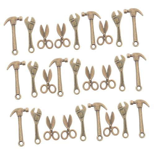 BESTonZON 10 Sätze Teiliges Miniatur-werkzeugset aus Legierung mit Mini-schraubenschlüssel Hammer und Schere Realistische Stabile Modellbau Puppenhaus-deko für Basteln und Reparatur BESTonZON 10 Sätze Teiliges Miniatur-werkzeugset aus Legierung mit Mini-schraubenschlüssel Hammer und Schere Realistische Stabile Modellbau Puppenhaus-deko für Basteln und Reparatur von BESTonZON