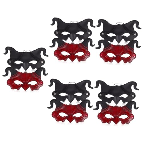 BESTonZON 10 Stk Teufelsmaske halloween kostüm halloween costume Maskerade Masken Gruselige Halbgesichtsmaske Tier Geistermaske gruselige Masken Erwachsener Requisiten Trompete Kleidung Mann von BESTonZON