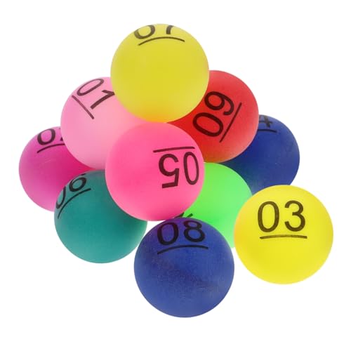 BESTonZON 10 Stück Farbige Zahlenkugeln Kaugummiautomaten Kapseln 1–10 Bingo Kugeln Mini Zahlen Bingobälle Tombola Bälle Pong Bälle Nahtlose Kunststoffbälle Partyspielbälle Picking von BESTonZON