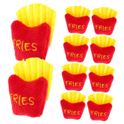 BESTonZON 10 Stück Plüsch Chip Spielzeug Pommes Frites Weiches Essen Modell Frittierte Lebensmittel Spielzeug Essen Plüschtier Weiches Essen Spielzeug Essen Stofftier Lustiges von BESTonZON