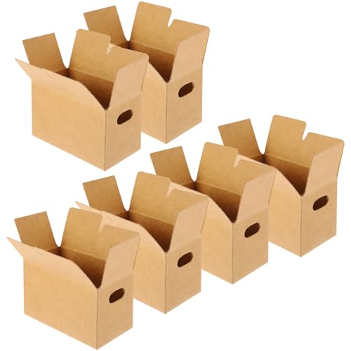 BESTonZON 10 Stück Schachtel Puppenhaus Karton Mini-hausboxen Winziges Figurendekor Winziges Hausdekor Expressboxen Simulieren DIY Boxen Mini-hausmöbelmodell Kraftpapier Brown von BESTonZON