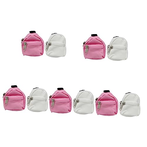 BESTonZON 10 Stück Simulations Schultasche Mini Puppentasche Mädchen Rucksäcke Mini Rucksack Spielzeug Mädchen Geldbörsen Mädchen Rucksack Mädchen Geldbörsen Mini Puppen Rucksäcke von BESTonZON