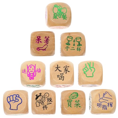 BESTonZON 10 Stück Teiliges Holz Würfel Bunte Kleine Würfel mit Glatter Oberfläche für Familienspiele und Ktv Spiele Praktische Spielwürfel aus Natürlichem Holz für Erwachsene BESTonZON 10 Stück Teiliges Holz Würfel Bunte Kleine Würfel mit Glatter Oberfläche für Familienspiele und Ktv Spiele Praktische Spielwürfel aus Natürlichem Holz für Erwachsene von BESTonZON