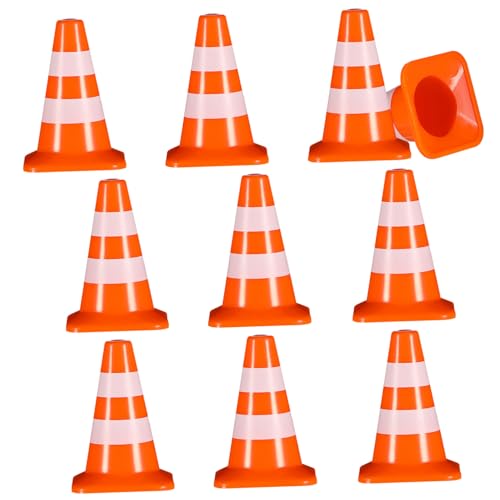 BESTonZON 10 Stück Teiliges Kleine Verkehrsleitkegel Modellspielzeug für Baustelle Sandtisch Simulation Verkehrsschilder Lernspielzeug für Verkehrserziehung BESTonZON 10 Stück Teiliges Kleine Verkehrsleitkegel Modellspielzeug für Baustelle Sandtisch Simulation Verkehrsschilder Lernspielzeug für Verkehrserziehung von BESTonZON