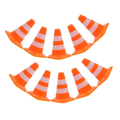 BESTonZON 10 Stück Teiliges Mini verkehrshütchen aus Robustem Realistische Verkehrszeichen und Straßensperren Pädagogisches Straßensicherheitsspielzeug für Interaktives Lernspiel zur BESTonZON 10 Stück Teiliges Mini verkehrshütchen aus Robustem Realistische Verkehrszeichen und Straßensperren Pädagogisches Straßensicherheitsspielzeug für Interaktives Lernspiel zur von BESTonZON