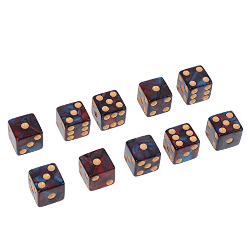 BESTonZON 10 Stück große Lochpunktwürfel ungewöhnliche Würfel farbige Würfel einzigartige Würfel große Würfel Rolling dice Party Games partyspiel Würfel für Bar solide Würfel Acryl Blue von BESTonZON