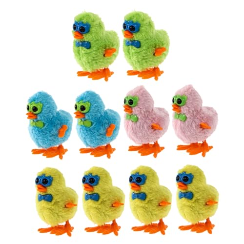 BESTonZON 10 Stücke Entzückende Wind up Spielzeug Plüsch Huhn Spielzeug Kinder Geburtstagsgeschenke von BESTonZON