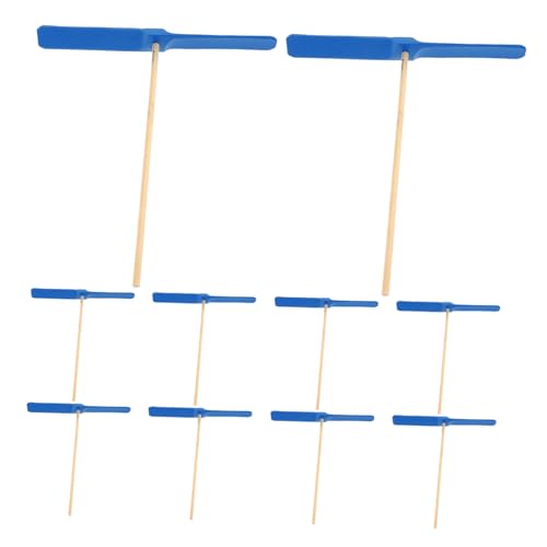 BESTonZON 10-teiliges Set Kinderspielzeug Lustiger Handhubschrauber Fliegendes Hubschrauberspielzeug Fliegenkopter-handspielzeug Kinder Fliegen Propeller Handwerfer-Spielzeug Blue Bambus von BESTonZON