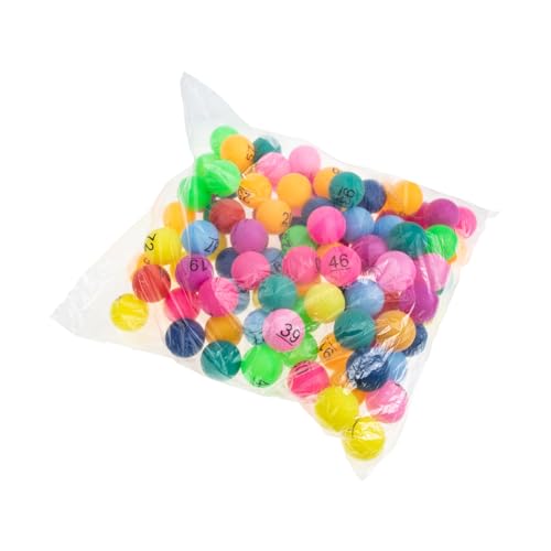 BESTonZON 100 Stück Farbe Zahlenball Bunte Pong-bälle Bälle Für Bällebad Tischfußballball Bingo-ersatzkugeln Pongbälle Spielzähler Automatenbälle Bingokugeln Mit Käfig Plastik Colorful von BESTonZON