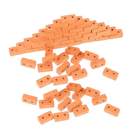BESTonZON 100 Stück Mini Ziegelsteine mit Löchern Realistische Kleine Bausteine DIY Puppenhaus und Garten Landschaftsmodell Tragbare Bauklötze für Kreatives Basteln BESTonZON 100 Stück Mini Ziegelsteine mit Löchern Realistische Kleine Bausteine DIY Puppenhaus und Garten Landschaftsmodell Tragbare Bauklötze für Kreatives Basteln von BESTonZON