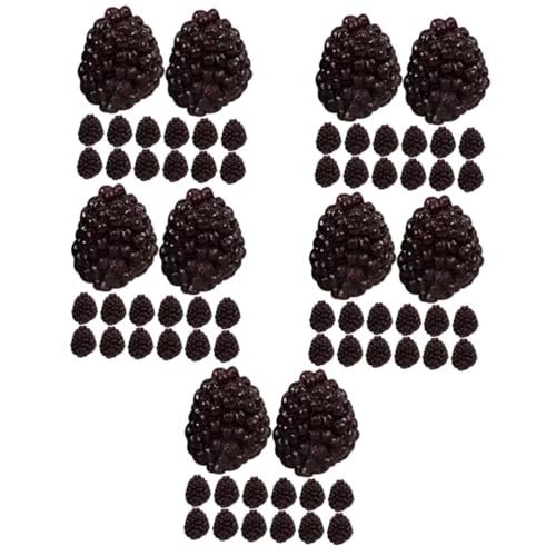 BESTonZON 100 Stück Simulationsfruchtmodell Himbeeren Desktop Fake Obstdekor Dekorative Früchte Künstliche Früchte Obstspielzeug Künstliche Himbeere Kunststoff Obstspielzeug Für PVC Schwarz von BESTonZON