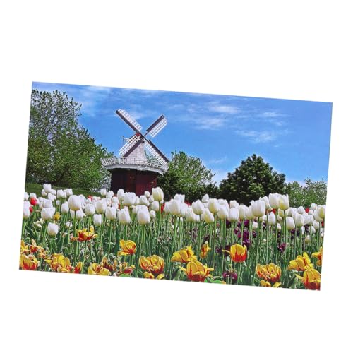 BESTonZON 1000 Stück 1 Satz Modernes Tulpen-Puzzle Kinder Puzzle kinderpuzzle Hochwertiges Puzzle Pflanzenrätsel Rätsel für Kinder puzzlekleber Puzzlematte Windmühlen-Puzzle für Erwachsene von BESTonZON