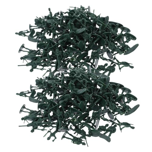 BESTonZON 100Pcs Mini Soldier Modell Spielzeugsoldaten Aktion Figuren Spezialkräfte Aktion Figuren Soldier Aktion Zahlen Miniatur Soldat Figuren Armee Männer Figuren Olivengrüne Plastik von BESTonZON