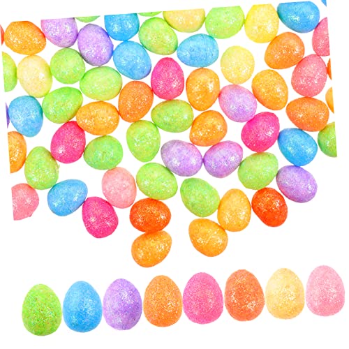 BESTonZON 100st Schaum-goldstaub-eier Gefälschte Eier Glitzereier Hüpfen Spielzeugeier Mini-glitzer-eier Eier Zum Dekorieren Eierglitzer Babyspielzeug Eier Polystyrol-vogel Osterei von BESTonZON