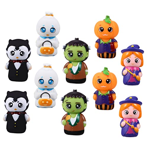 BESTonZON 10St Halloween-Fingerpuppen kleine Futterspielzeuge Mini- Mini-Dekoration Moment interaktives kinderspielzeug Marionettenspielzeug Cartoon Cartoon-Handpuppen PVC von BESTonZON