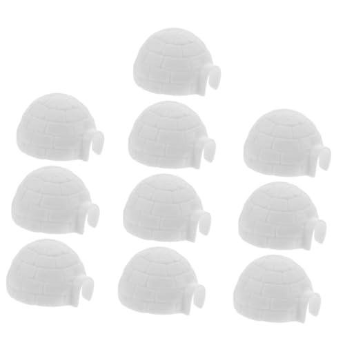 BESTonZON 10St Iglu-Modell Miniatur kreatives Iglu-Ornament Iglu-Statue Polartiere Figur Iglu-Handwerk Spielzeug Iglu-Figur Iglu-Ornament für Kinder Figuren für Kleinkinder Plastik Weiß von BESTonZON