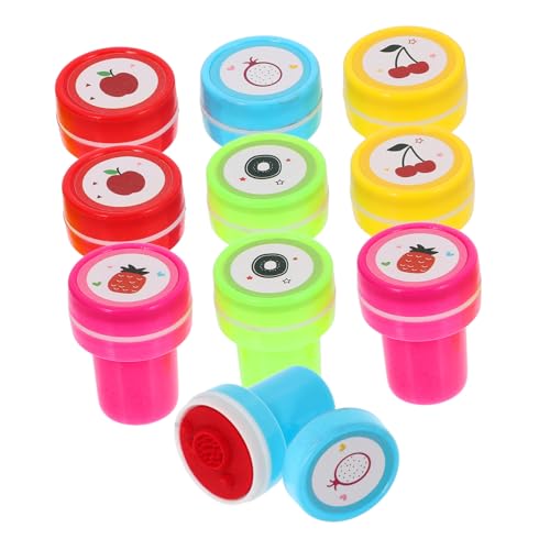 BESTonZON 10St Kinderstempel Stempel für Geburtstagsgeschenk Belohnungsmarken für Obst-Belohnungsstempel- für Fruchtstempel Obstkinder-Briefmarken PVC von BESTonZON