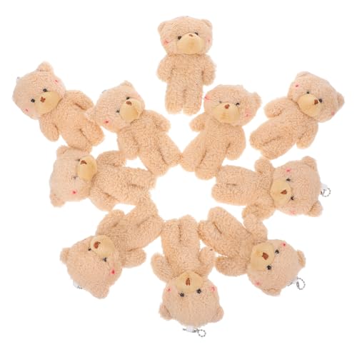 BESTonZON 10St Teddybärenschlüsselkette Plüschtier Schlüsselanhänger Kuscheltier Schlüsselanhänger Geschenkhaken Mini-Anhänger Schlüsselanhänger tragen Plüschtaschenanhänger -Fleece von BESTonZON