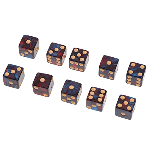 BESTonZON 10St große Lochpunktwürfel ungewöhnliche Würfel einzigartige Würfel große Würfel Flauschige Würfel Rolling dice Party Games Würfelspielzeug für Bar 16 mm Würfel Würfeln Acryl Blue von BESTonZON