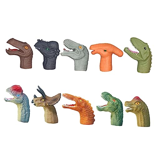 BESTonZON 10st Dinosaurier-handpuppe Fingerspielzeug Tierische Handpuppe Handpuppen Tierische Fingerpuppen Geschichte Fingerpuppe Bade Fingerpuppen Waldtierpuppenspielzeug Mini-Spielzeug PVC von BESTonZON