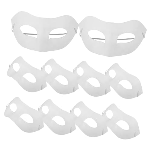 BESTonZON 10st Handbemalte Maske Selber Machen Papiermasken Zum Dekorieren Bemalbare Papiermaske Halloween-dekor Masken Malen Kindermasken Zum Dekorieren Masken Aus Pappmaché Sterben Weiß von BESTonZON