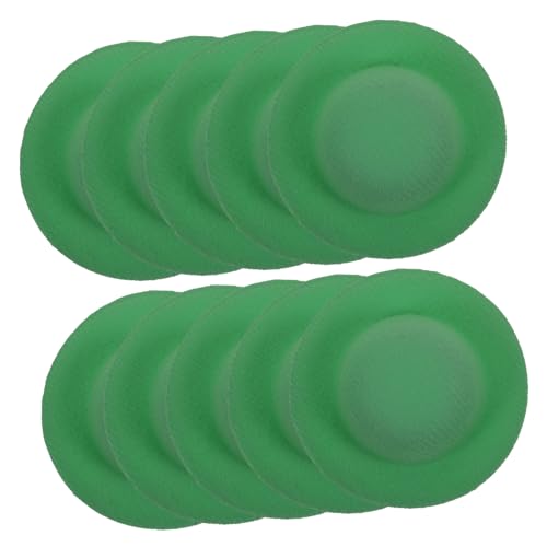 BESTonZON 10st Mini-Strohhut Hüte Mini-Fedora Kleines Puppenzubehör Puppe Zylinder Süßer Miniaturhut Mini-hutbasis Mini-weihnachtsmützen Puppenhauszubehör Mini- -dekor Flanell Green von BESTonZON