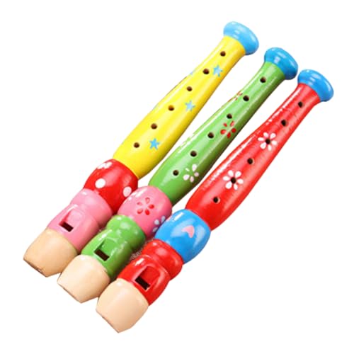 BESTonZON 12 STK 6-Loch-Piccolo Aus Holz Lernspielzeug Für Kinder Student Blockflöte Tonaufnahme-Spielzeug Musik Sensorisches Kinderspielzeug Holzinstrumente Kinderinstrumente Hölzern von BESTonZON