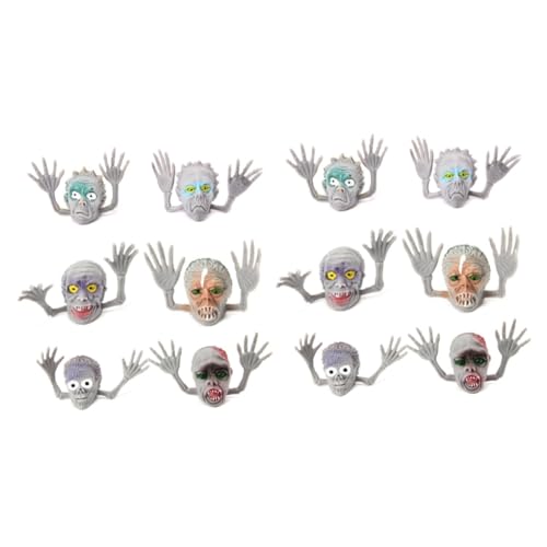 BESTonZON 12 STK Fingerpuppen Für Kinder Spielzeug Zombie-Finger-Requisiten Halloween-Requisiten Hexenpuppen Grey von BESTonZON