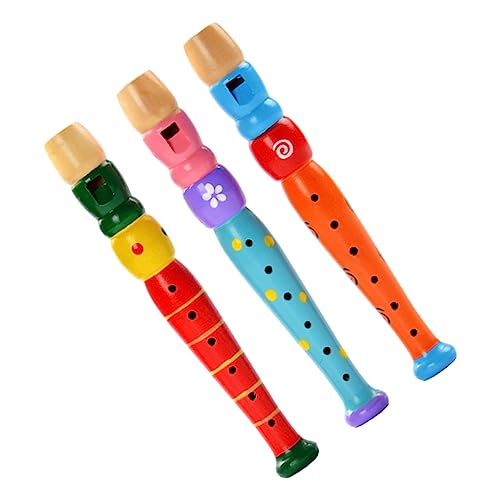 BESTonZON 12 Stück 6 Loch Holzspielzeug Für Kinder Zum Lernen Von Piccolo Instrumenten Entwicklungsspielzeug Soundrekorder Spielzeug Für Kleinkinder Rhythmusflöte Kinderspielzeug von BESTonZON