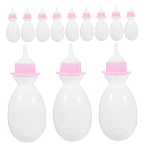 BESTonZON 12 Stück Babyflaschen Miniatur Babypuppenflaschen Kinder Rollenhaus Spielzeug Rollenspielzubehör Miniatur Milchflasche Babypuppe Milchflaschen Puppen Milchflasche Puppenzubehör von BESTonZON