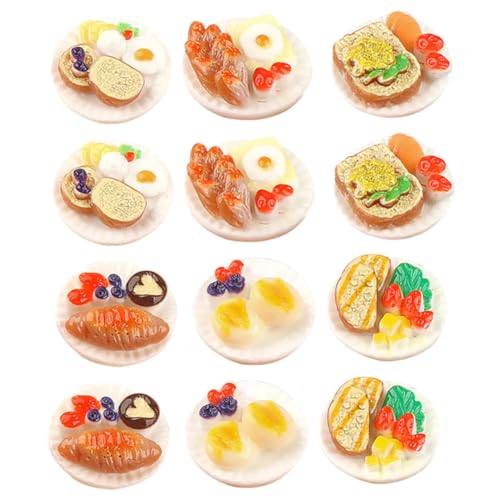 BESTonZON 12 Stück Simuliertes Essen Miniatur Dessert Mini Snack Mini Miniatur Dessert Modell Mini Dessert Modell Mini Lebensmittel Requisite Mini Küchenszene Dekor Mini von BESTonZON