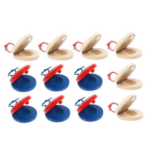 BESTonZON 12 Stück Teiliges Holz Castanet Pädagogisches Musikspielzeug mit Rotem und Blauem Farbdesign Leicht Tragbar Hautfreundlich Fördert Musikalische Früherziehung und Kreativität BESTonZON 12 Stück Teiliges Holz Castanet Pädagogisches Musikspielzeug mit Rotem und Blauem Farbdesign Leicht Tragbar Hautfreundlich Fördert Musikalische Früherziehung und Kreativität von BESTonZON