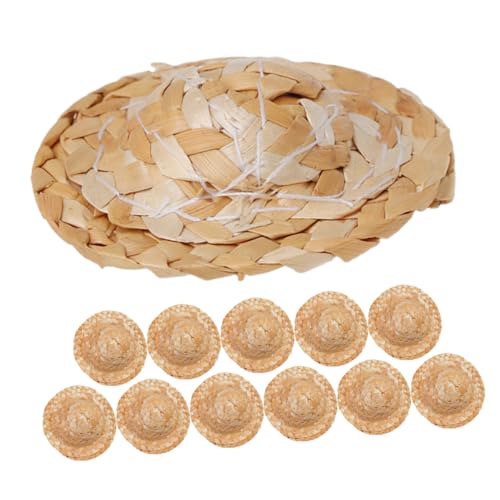 BESTonZON 12 Stück Teiliges Miniatur Strohhüte Handgewebt Kleine Puppenhüte Vielseitig für DIY Bastelprojekte Puppenhaus Dekoration Party Zubehör BESTonZON 12 Stück Teiliges Miniatur Strohhüte Handgewebt Kleine Puppenhüte Vielseitig für DIY Bastelprojekte Puppenhaus Dekoration Party Zubehör von BESTonZON