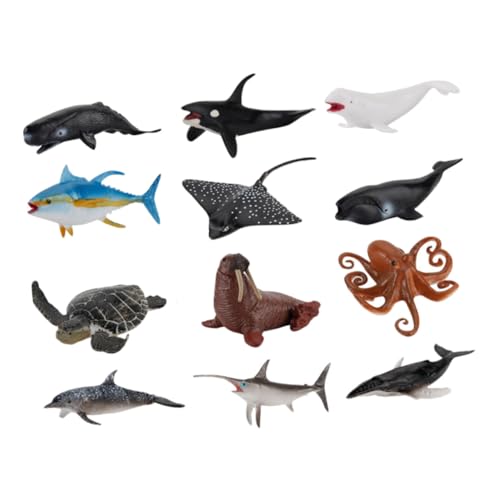 BESTonZON 12 Stück Teiliges Realistische Meerestier Modelle aus Farbecht und Langlebig Pädagogisches für Kompakt und Leicht für Schule und Park als Tischdekoration und Lernspielzeug BESTonZON 12 Stück Teiliges Realistische Meerestier Modelle aus Farbecht und Langlebig Pädagogisches für Kompakt und Leicht für Schule und Park als Tischdekoration und Lernspielzeug von BESTonZON