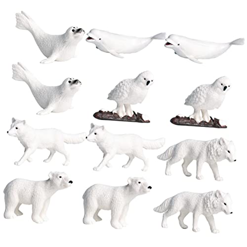 BESTonZON 12 Stück Tierornamente Meerestierfiguren Tierspielzeug Für Meerestierfiguren Halloween Hundetiere Babyspielzeug Kleines Das Tier Mini Weißer Kunststoff von BESTonZON