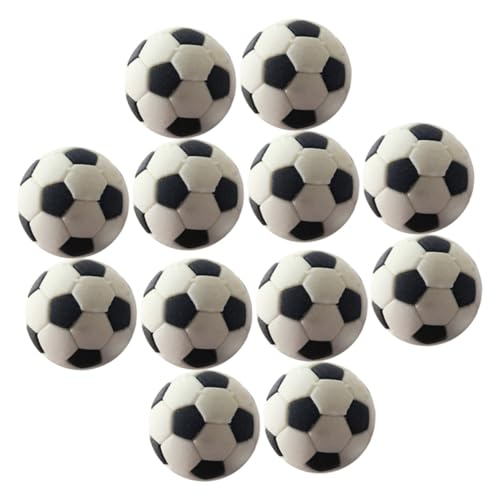 BESTonZON 12 Stücke Miniatur Fußball Dekore Schaum Bälle Mini Sport Bälle Realistische Fußball Dekore Gummi von BESTonZON