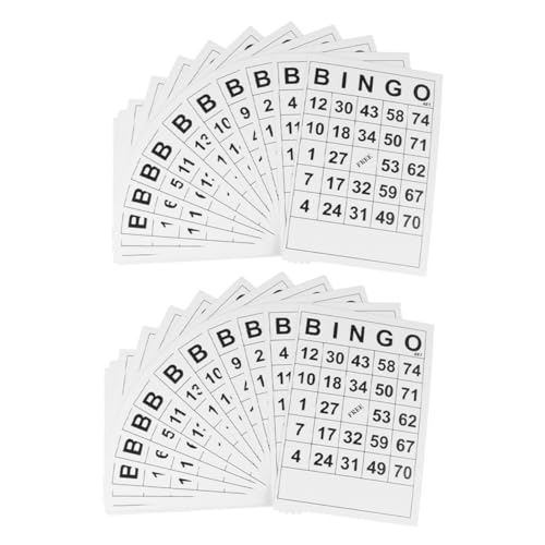 BESTonZON 120 Stück Bingo-Karten Kartenspiel Bingo-Spielkarten Bingo-Spiele Für Elektronisches Bingospiel Lustiges Bingospiel Interessante Bingopapiere Interaktives Partyspiel Papier Weiß von BESTonZON