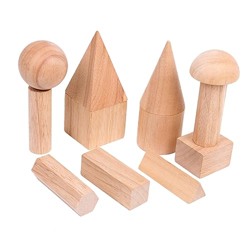 BESTonZON 12St Baustein volumni volummie Kinderpädagogik gieskanne kinderspielzeug Children Toys Stapler Stapelspiel Geometriespielzeug für Kinder dreidimensional Geometrieblöcke Hölzern von BESTonZON