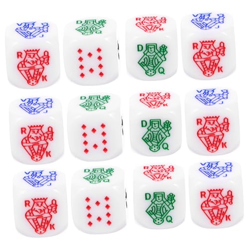 BESTonZON 12St Poker Würfel familienspiele Party Games glücksspiel Game of dice partyspiele würfel Trinkspielwürfel Pokerwürfel Partyzubehör Lügner Würfel Requisite freche Pokerchips Acryl von BESTonZON